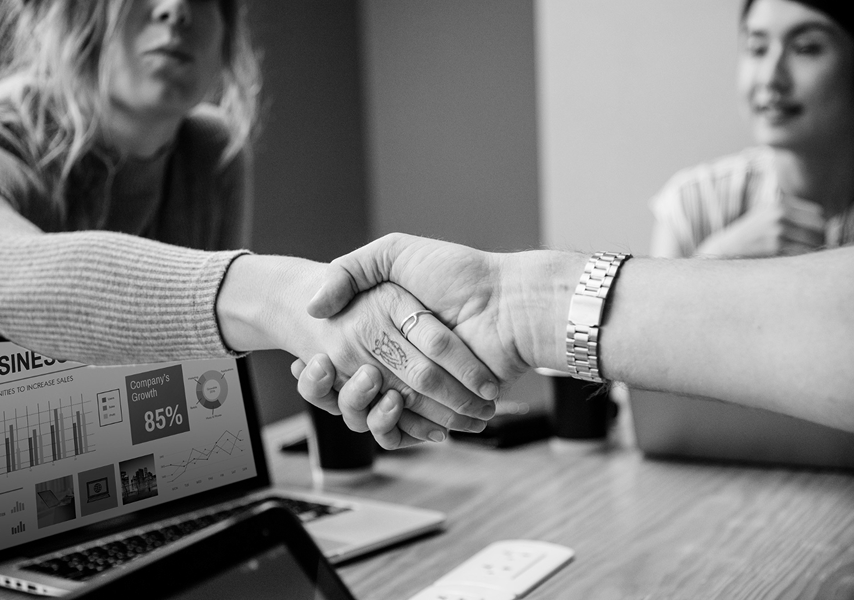 Image of a handshake of business partners