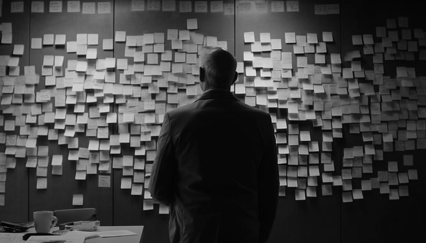 Image of man looking at to do list